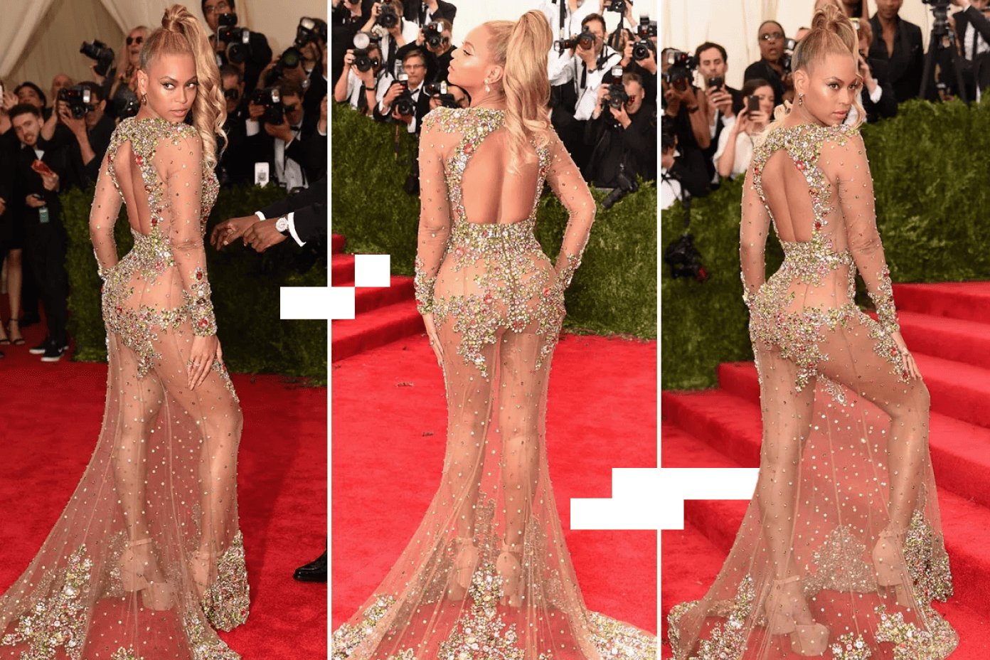 Бейонсе в прозрачном платье Givenchy на Met Gala 2015