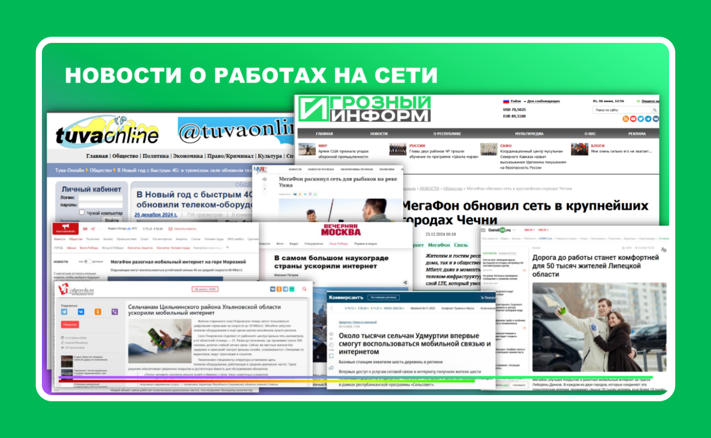 Инфоповоды, с которыми работал МегаФон