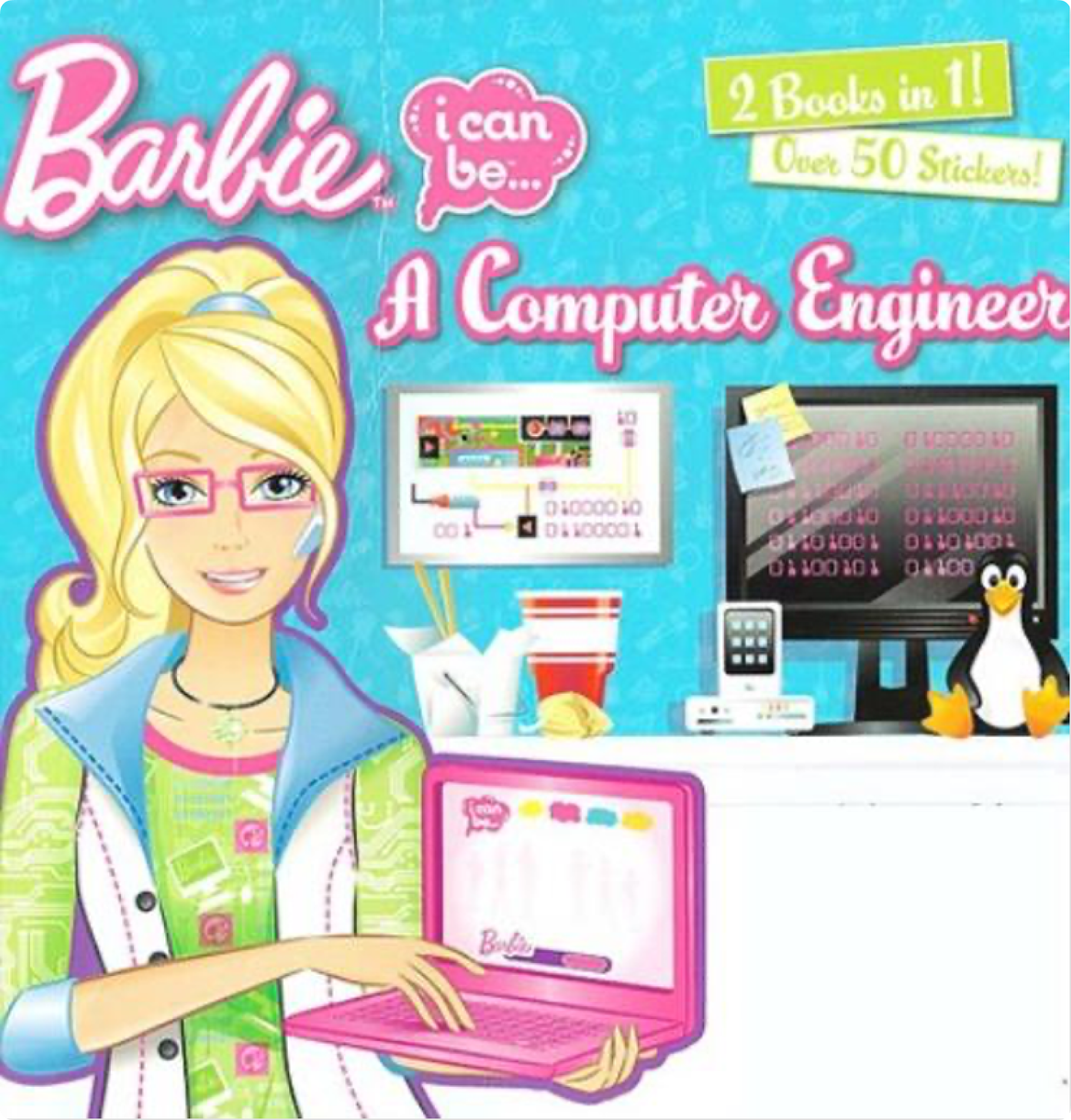 Обложка книги про Барби и компьютерную технику