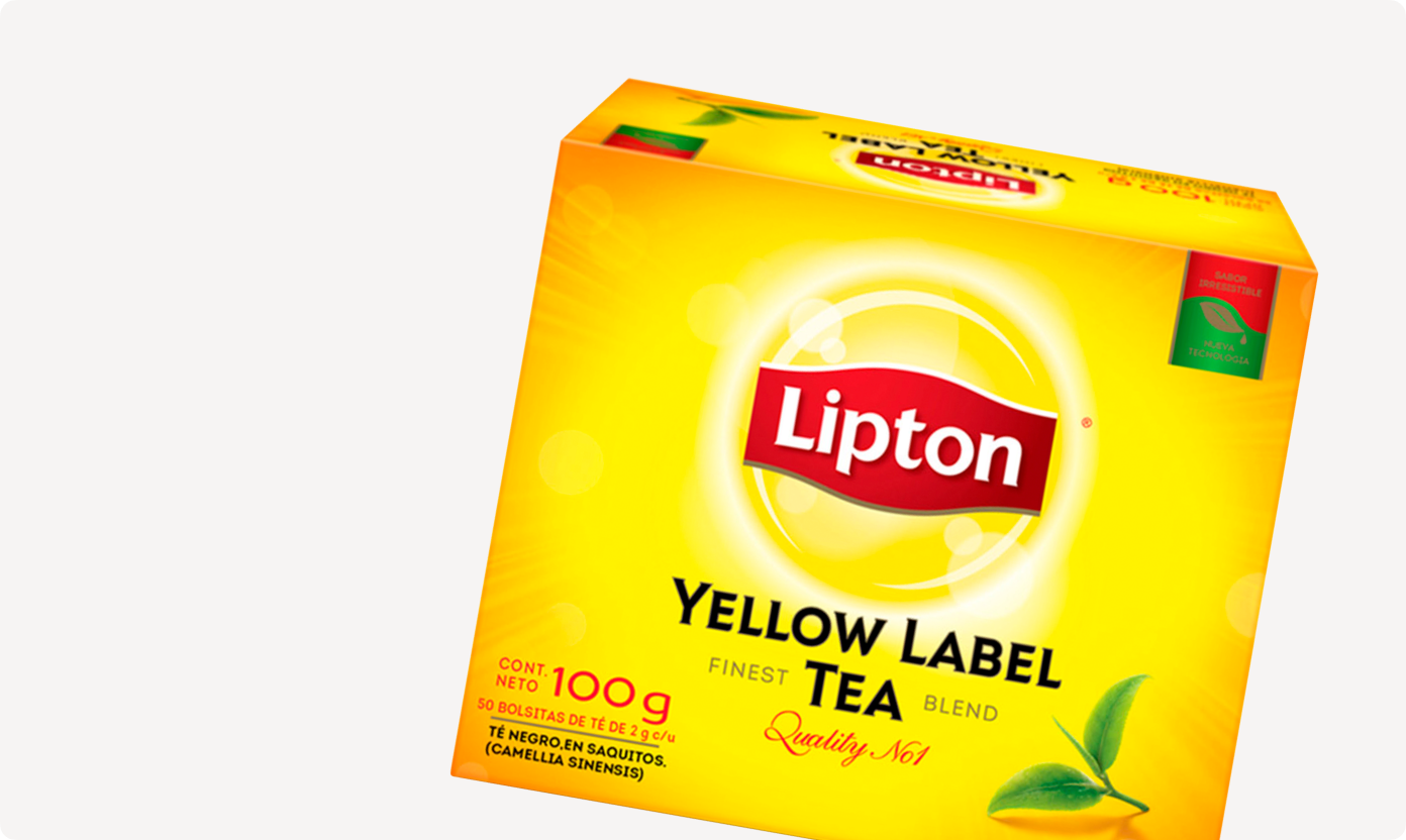 Желтый цвет – главный на упаковке чая Lipton. Навевает воспоминания о солнце, тепле и радости