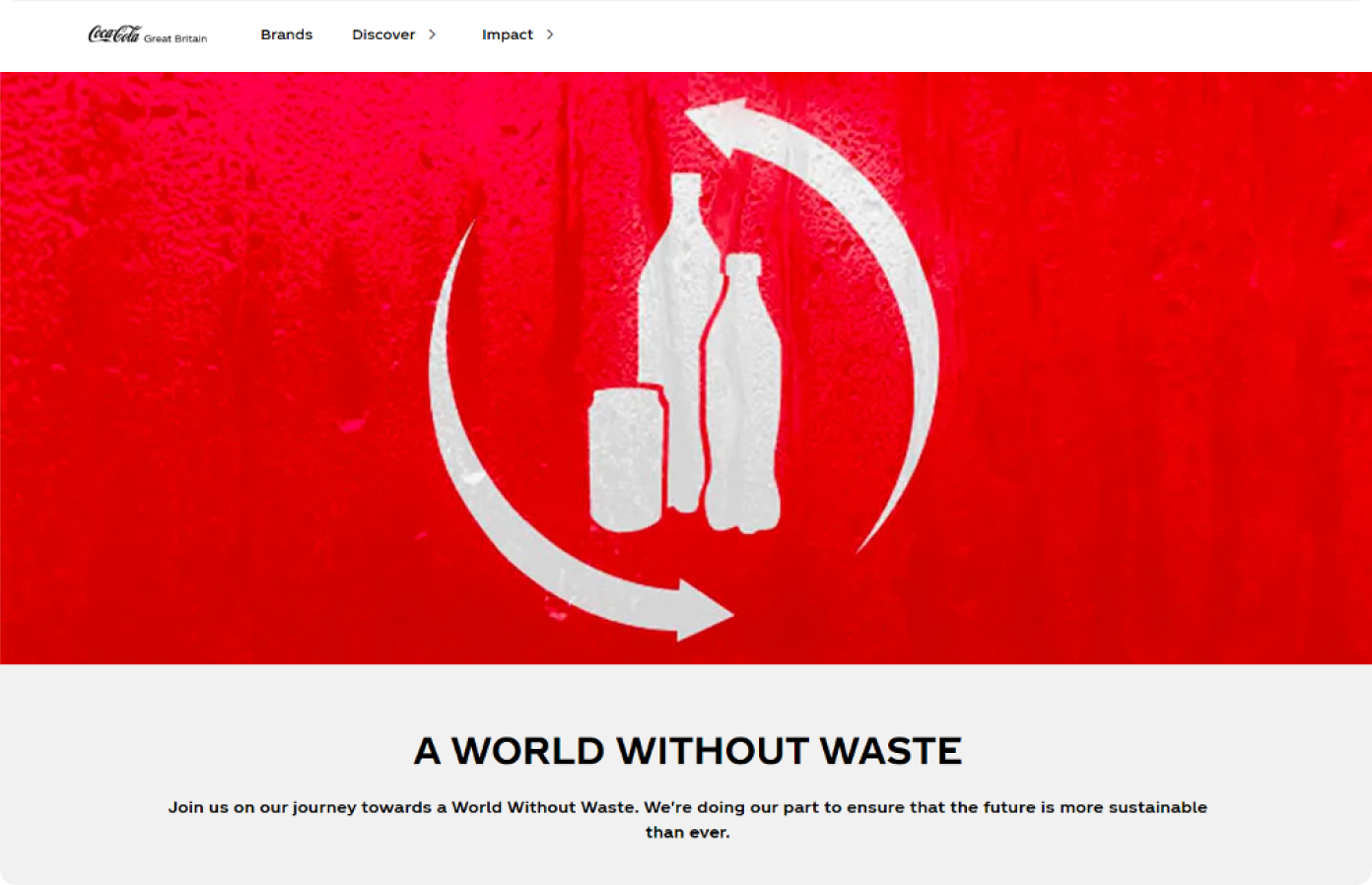 В настоящий момент Coca-Cola реализует множество эко-инициатив. Например, бренд стремится сократить объем выброшенной тары и объявляет о намерении к 2030 году переработать одну бутылку или банку из каждой проданной упаковки.
